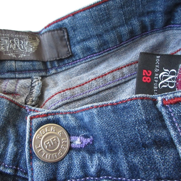 Rock & Republic Boot Cut Flare Jeans Size 28 - Picture 5 of 6